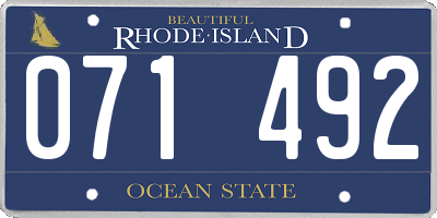 RI license plate 071492