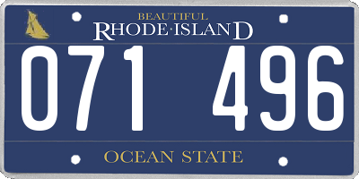 RI license plate 071496
