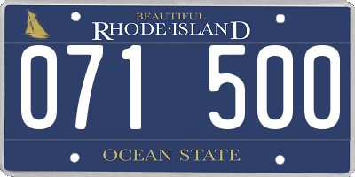 RI license plate 071500