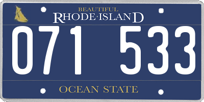 RI license plate 071533