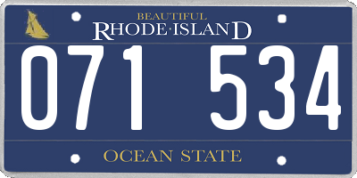 RI license plate 071534