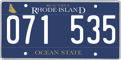 RI license plate 071535