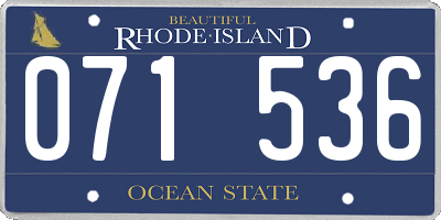 RI license plate 071536