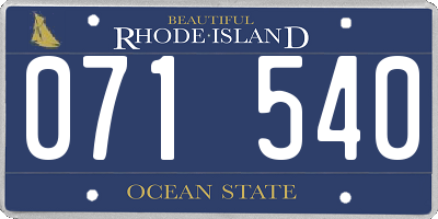 RI license plate 071540