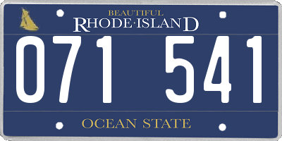 RI license plate 071541