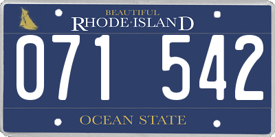 RI license plate 071542