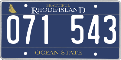 RI license plate 071543