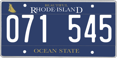 RI license plate 071545