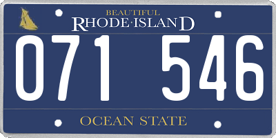 RI license plate 071546