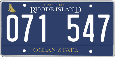RI license plate 071547