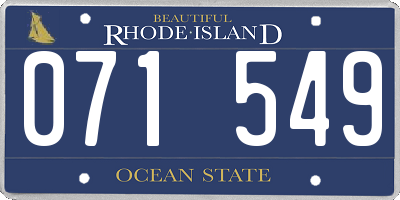RI license plate 071549