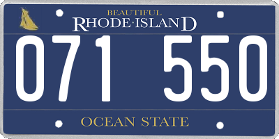 RI license plate 071550