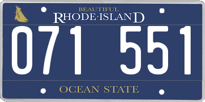 RI license plate 071551