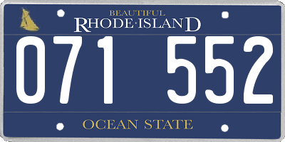 RI license plate 071552