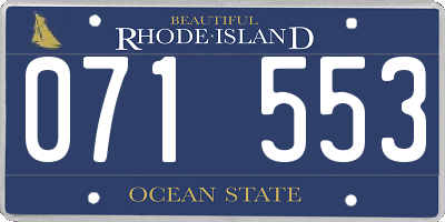 RI license plate 071553
