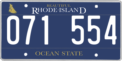 RI license plate 071554