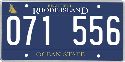 RI license plate 071556