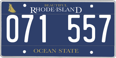 RI license plate 071557