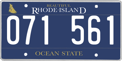 RI license plate 071561
