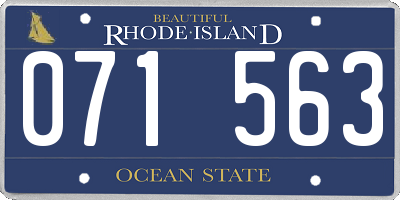 RI license plate 071563