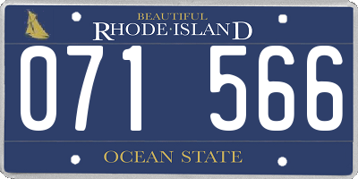 RI license plate 071566