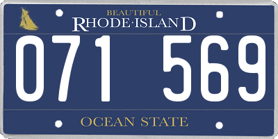RI license plate 071569