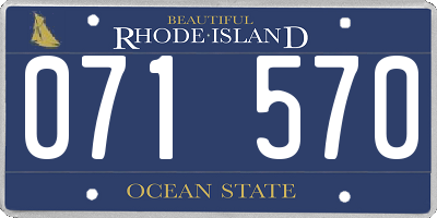 RI license plate 071570