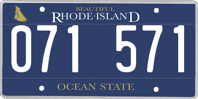 RI license plate 071571