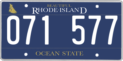 RI license plate 071577