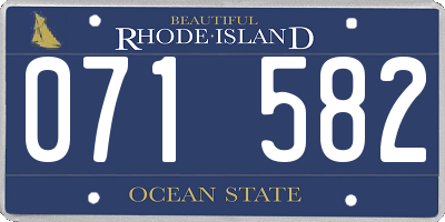 RI license plate 071582