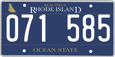 RI license plate 071585