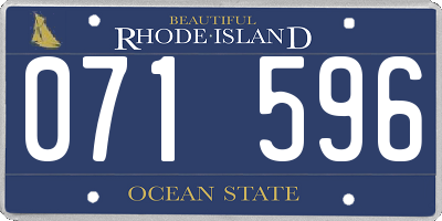 RI license plate 071596
