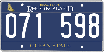 RI license plate 071598