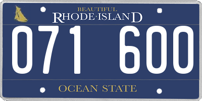 RI license plate 071600