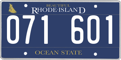 RI license plate 071601