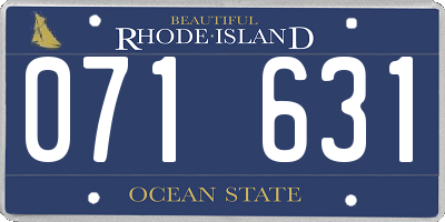 RI license plate 071631