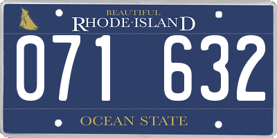 RI license plate 071632
