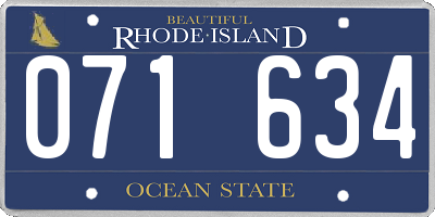 RI license plate 071634