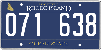 RI license plate 071638