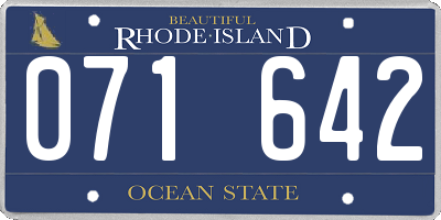 RI license plate 071642