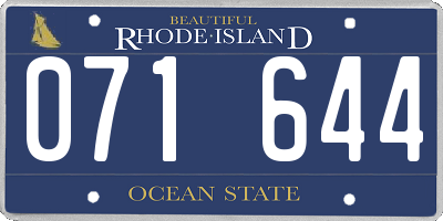 RI license plate 071644