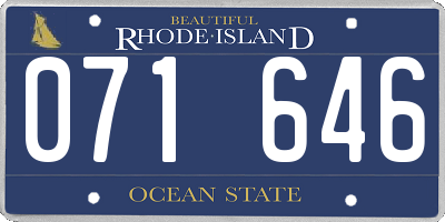 RI license plate 071646