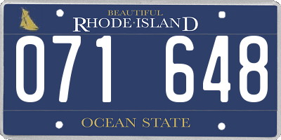 RI license plate 071648