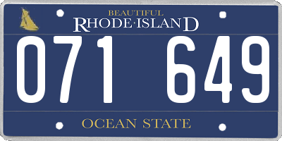 RI license plate 071649