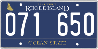 RI license plate 071650