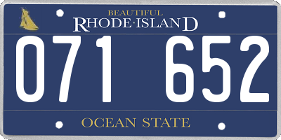 RI license plate 071652