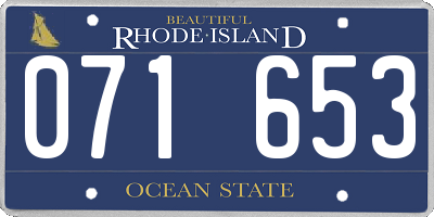 RI license plate 071653