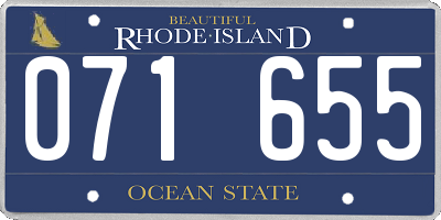 RI license plate 071655