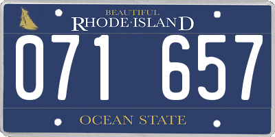 RI license plate 071657