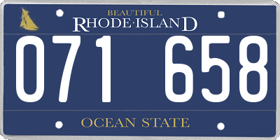 RI license plate 071658